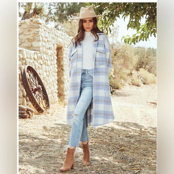 CASEY POCKETED PLAID BUTTON DOWN SHACKET - Picture 2 of 7